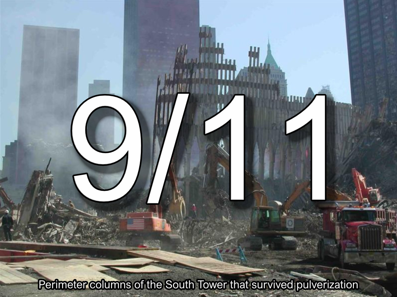 Perimeter columns of the South Tower that survived pulverization 9/11 – Perimeter columns of the South Tower that managed to survive pulverization