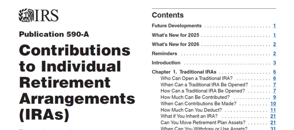 IRS Publication 590: Investments and Prohibited Transactions IRS Publication 590 A